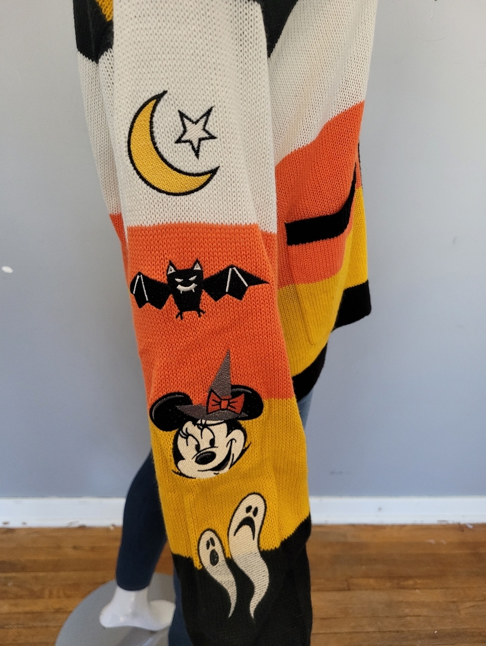 Her Universe Disney Halloween Mickey Mouse Stripe Hooded Cardigan, BNWT, Size M - Picture 4 of 9